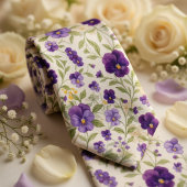 Purple Pansy Floral Krawatte
