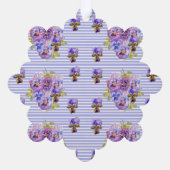 Purple Pansy Flower floral Shabby Watercolor Girls Ornament Karte (Rückseite)