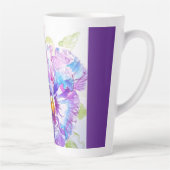 Purple Pansy Flower Watercolor Womans Name Pansies Milchtasse (Rechts)