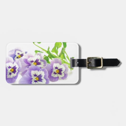 purple pansy gepäckanhänger (Vorderseite horizontal)