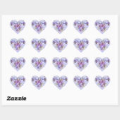 Purple Pansy Pansies Flower Pattern Thank You Herz-Aufkleber (Blatt)