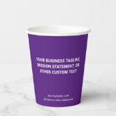 Purple Paper Cups Custom Company Logo Branded 8 oz Pappbecher (Rückseite)