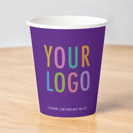 Purple Paper Cups Custom Company Logo Branded 8 oz Pappbecher