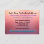 Purple Passion Trusting Friend Caregiver Visitenkarte (Rückseite)