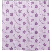 Purple Pastel Floral Pattern Grandmillenial Duschvorhang (Vorderseite)