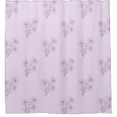 Purple Pastel Floral Pattern Grandmillenial Duschvorhang (Vorderseite)