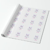 Purple pastel happy Valentine's day pink monogram Geschenkpapier (Ungerollt)