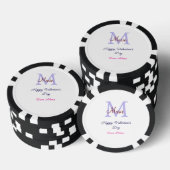 Purple pastel happy Valentine's day pink monogram Pokerchips (Stapel)