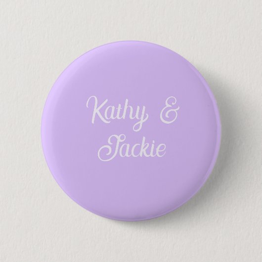 Purple pastel retro couple wedding name stylish na button (Vorderseite)