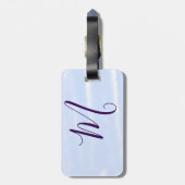 Purple pastel watercolor monogram name letterretro gepäckanhänger (Rückseite vertikal)