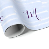 Purple pastel watercolor monogram name letterretro geschenkpapier (Rolleneckpunkt)