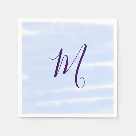 Purple pastel watercolor monogram name letterretro serviette (Vorderseite)