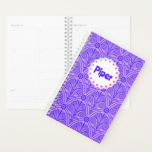 Purple Pattern Boho Name Planner Planer (Anzeige)