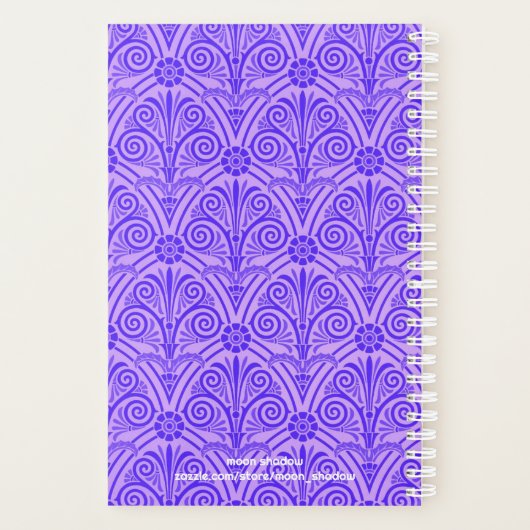 Purple Pattern Boho Name Planner Planer (Rückseite)