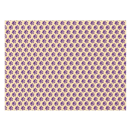 Purple Paw Print Tischdecke (Vorderseite (Horizontal))
