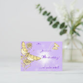 Purple Peach Butterfly Invitation Card Begleitkarte (Stehend Vorderseite)