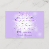 Purple Peach Butterfly Invitation Card Begleitkarte (Rückseite)