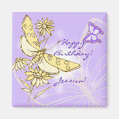 Purple Peach Butterfly  Magnet (Vorne)