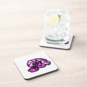 Purple peacock getränkeuntersetzer (Rechte Seite)