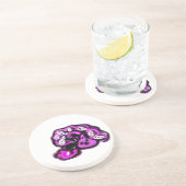 Purple peacock getränkeuntersetzer (Seite)