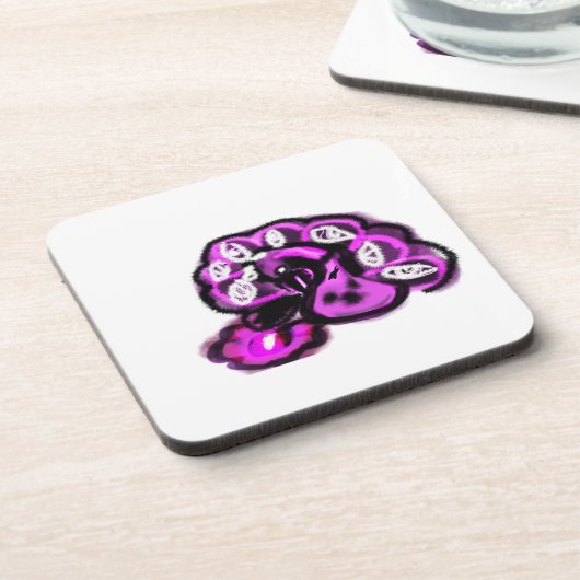 Purple peacock getränkeuntersetzer (Linke Seite)