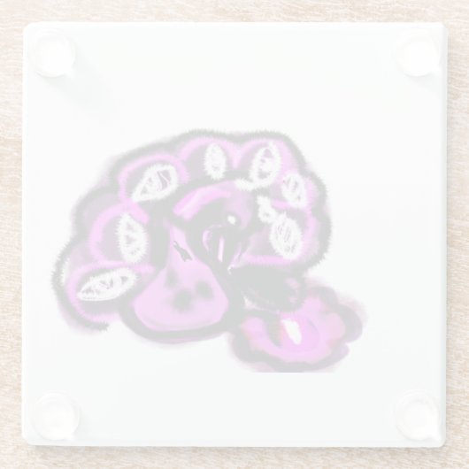 Purple peacock glasuntersetzer (Rückseite)