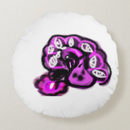 Purple peacock rundes kissen