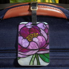 Purple Peony Stained  Gepäckanhänger