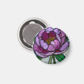 Purple Peony Stained Glass Magnet (Vorderseite/Rückseite)