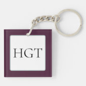 Purple Peony Stained Glass Schlüsselanhänger (Rückseite)