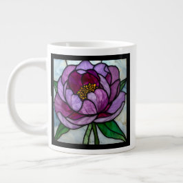 Purple Peony Stained  Jumbo-Tasse