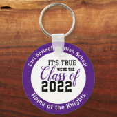 Purple Personalized High School Class of 2022 Schlüsselanhänger (Vorderseite)
