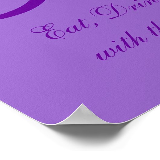 Purple Personalized Wedding Reception Sign Poster (Ecke)