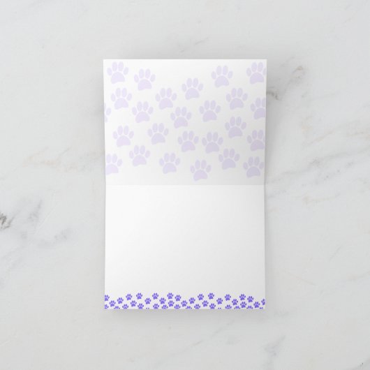 Purple Pet Paw Prints Custom Monogram Cute  (Innenseite)