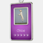 Purple Pet Photo Ornament - New Puppy Gift Rahmen-Ornament Silber (Links)