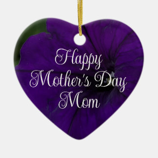 Purple Petunia Photo Best Mom Ever Mother's Day Keramik Ornament