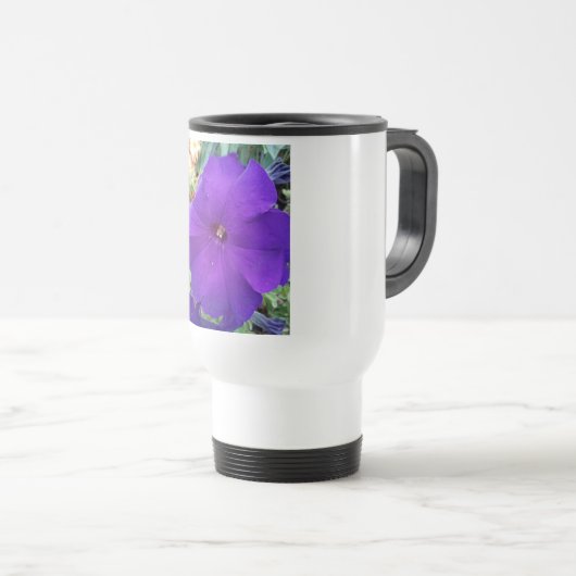Purple Petunia Travel Mug Reisebecher (VorderseiteRechts)