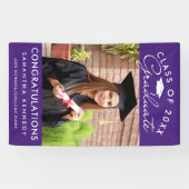 Purple Photo Graduation 2026 Congratulations Banner (Horizontal)