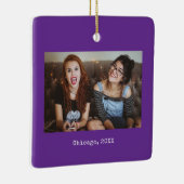 Purple Photo Keepsake Christmas Keramikornament (Rechts)
