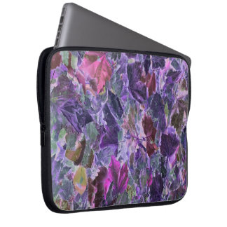 Purple Pink Abstract Leaves Natur Pattern Laptopschutzhülle