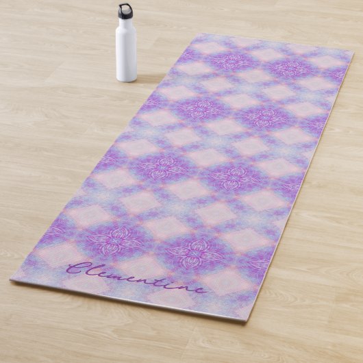 Purple Pink Abstract Mandala Kaleidoscopic Pattern Yogamatte (Beispiel)