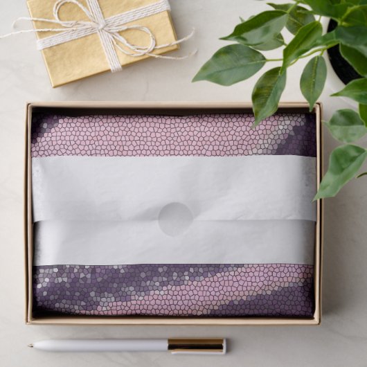 Purple pink abstract stripes with elegant sparkle seidenpapier (Geschenk)