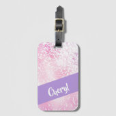 Purple, pink and white schatten glitter gepäckanhänger (Vorderseite Vertikal)