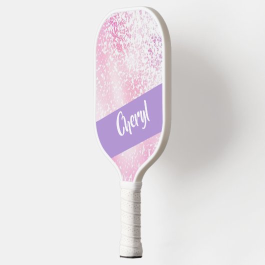 Purple, pink and white schatten glitter pickleball schläger (Links)