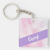 Purple, pink and white schatten glitter schlüsselanhänger (Vorderseite)