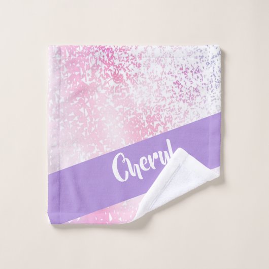 Purple, pink and white schatten glitter waschlappen (Waschlappen)