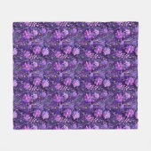 Purple Pink and Yellow Daisy Floral Pattern Fleecedecke (Vorderseite (Horizontal))