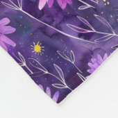 Purple Pink and Yellow Daisy Floral Pattern Fleecedecke (Ecke)