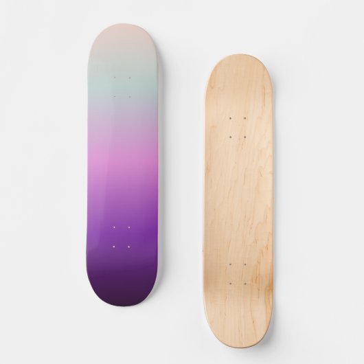 Purple Pink Blue Blurry Gradient Skateboard (Vorderseite)