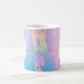 Purple pink blue marble watercolor modern monogram kaffeetasse (Mittel)